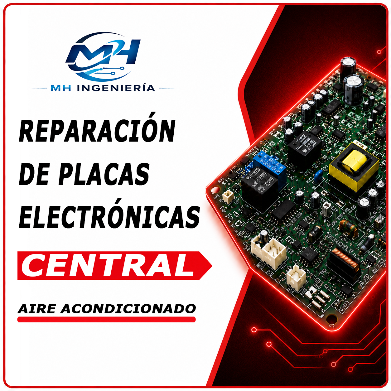 Reparación de Placas Electrónicas Aire Acondicionado Equipos Central