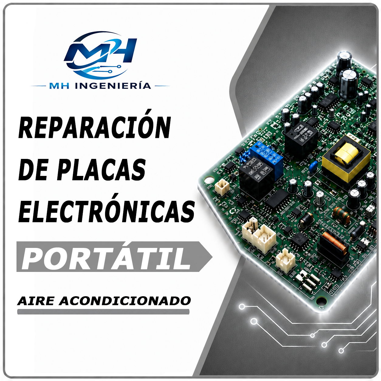Reparación de Placas Electrónicas Aire Acondicionado Portatil